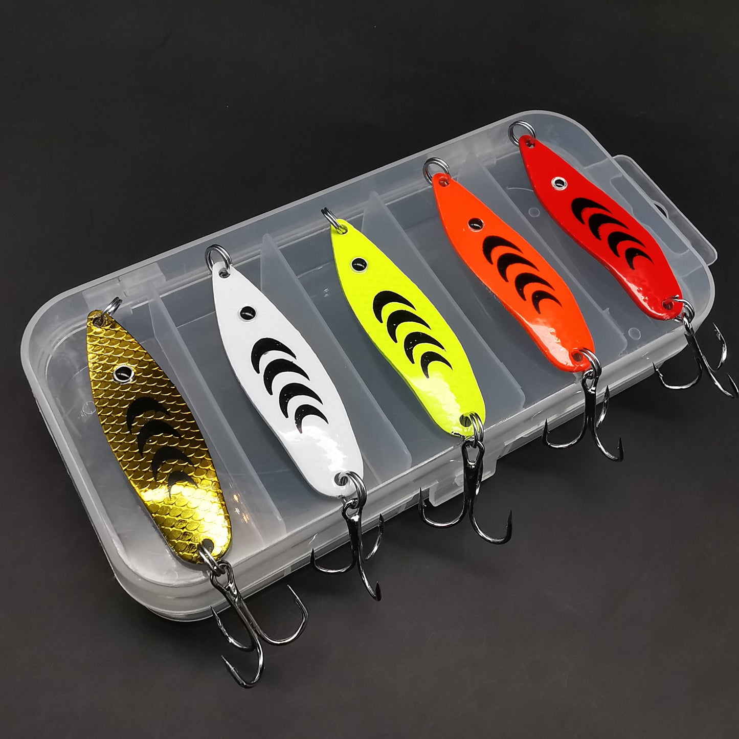 Spinner Baits 5pcs Set with Tackle Box