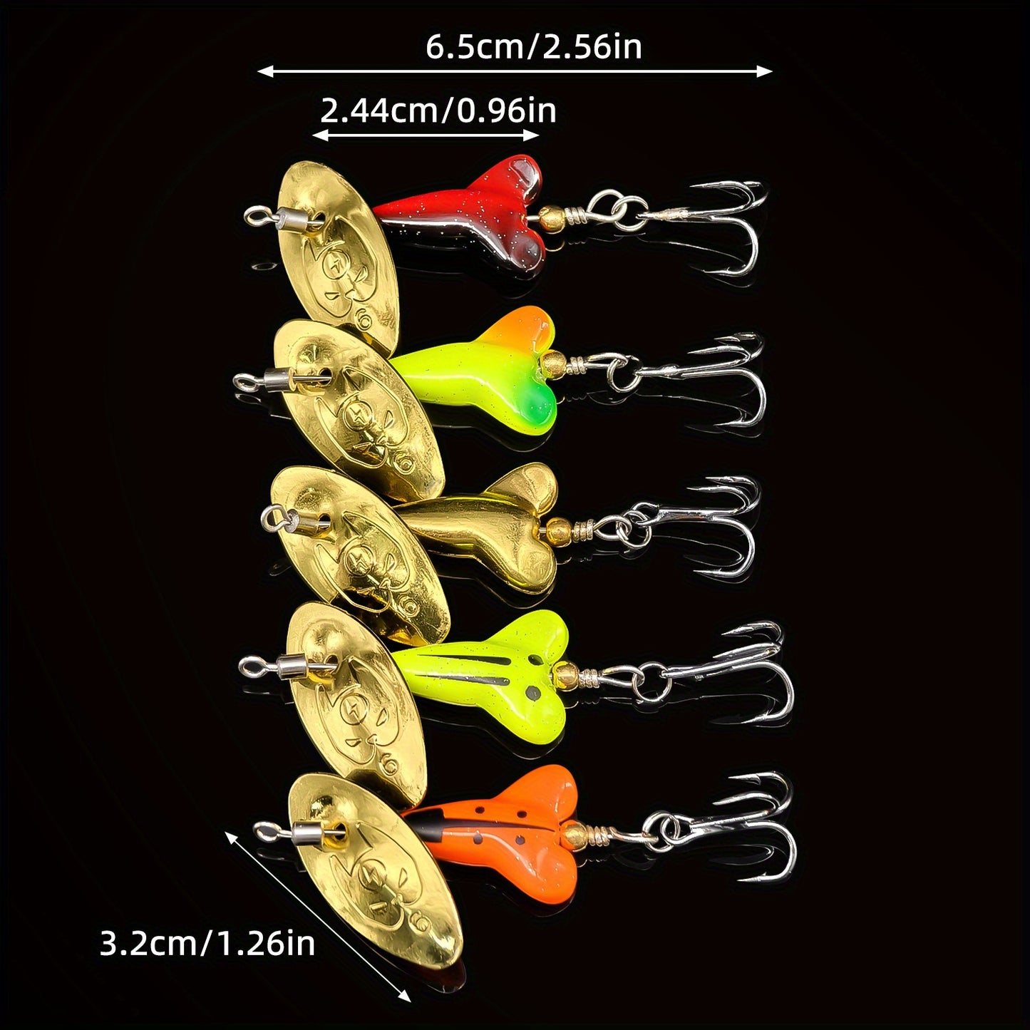 ANFS 1pc/5pcs Bionic Metal Spinner Lures