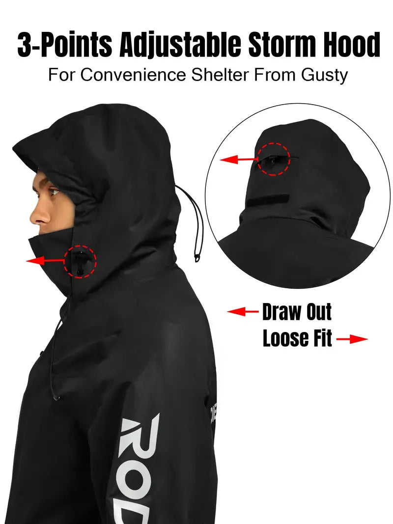 Black - Waterproof Fishing Rain jacket
