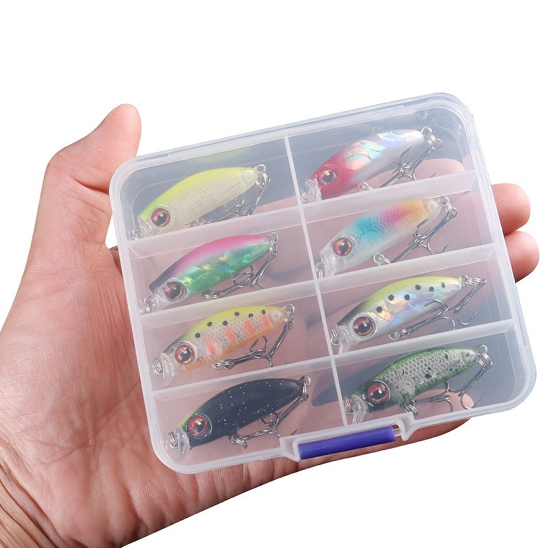 8pcs Topwater Minnow Fishing Lure Kit