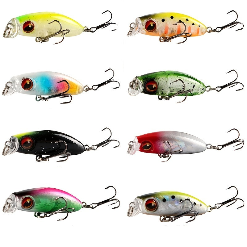 8pcs Topwater Minnow Fishing Lure Kit