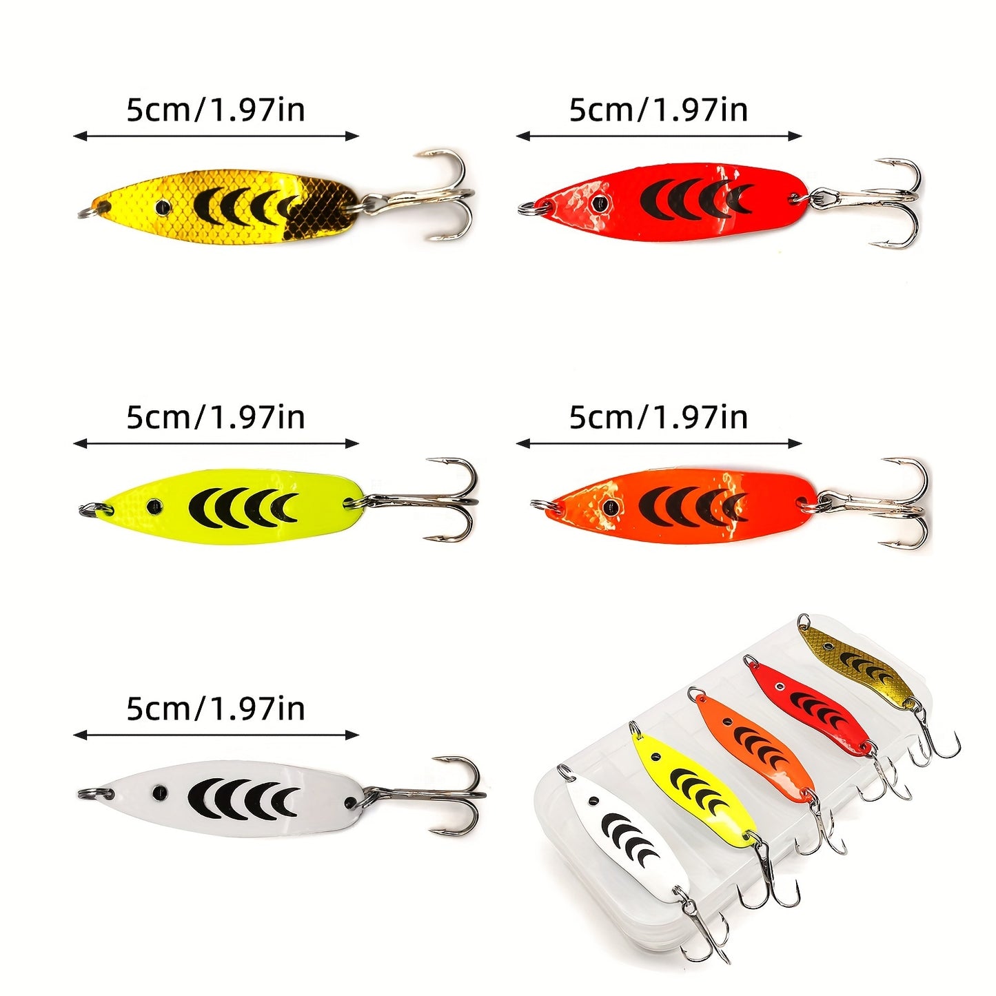 Spinner Baits 5pcs Set with Tackle Box